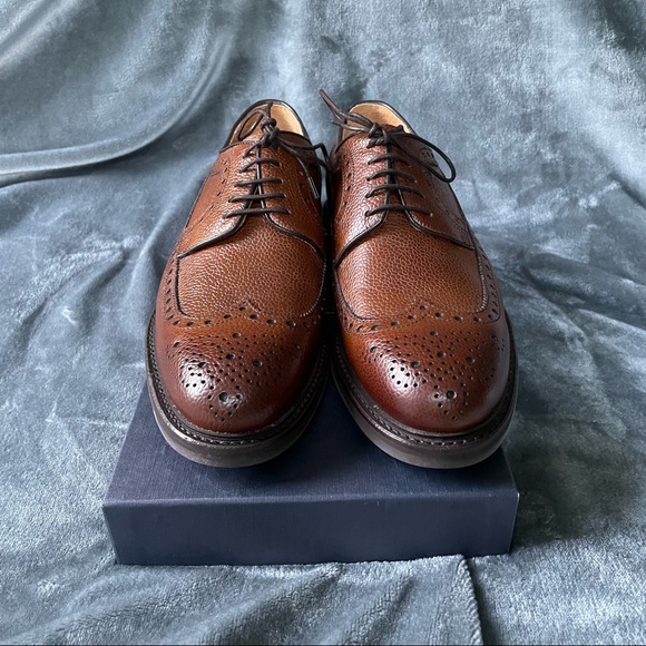 Herring Shoes - Mens Leather Wingtip Brogue Dress Shoes - Goodyear Welted - Picture 2 of 11